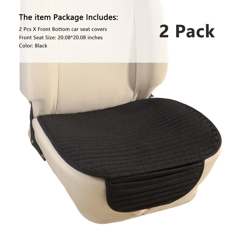 Suninbox Car Seat Covers,2 Pack Car Seat Pads Cushions,Universal Bottom Car Seat Covers,Driver Car Seat Protector Buckwheat Hulls Anti-Skid Four Seasons General(2PC Black Front Seat) - Image 2